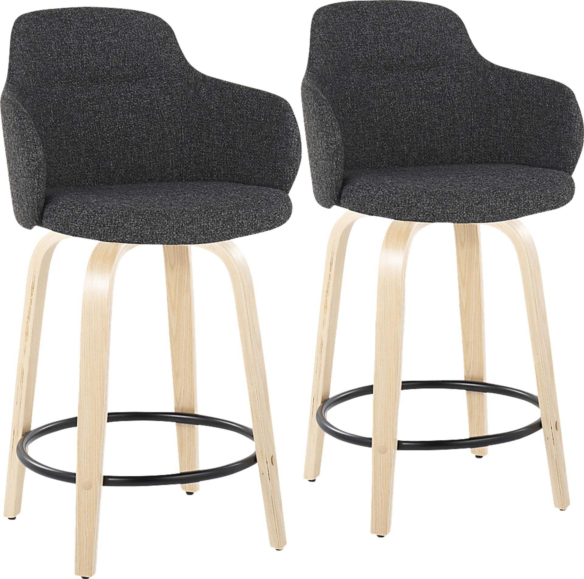 Siebarth I Dark Gray Counter Height Stool, Set of 2 - Image 1