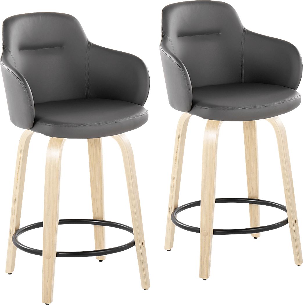 Siebarth II Gray Counter Height Stool, Set of 2