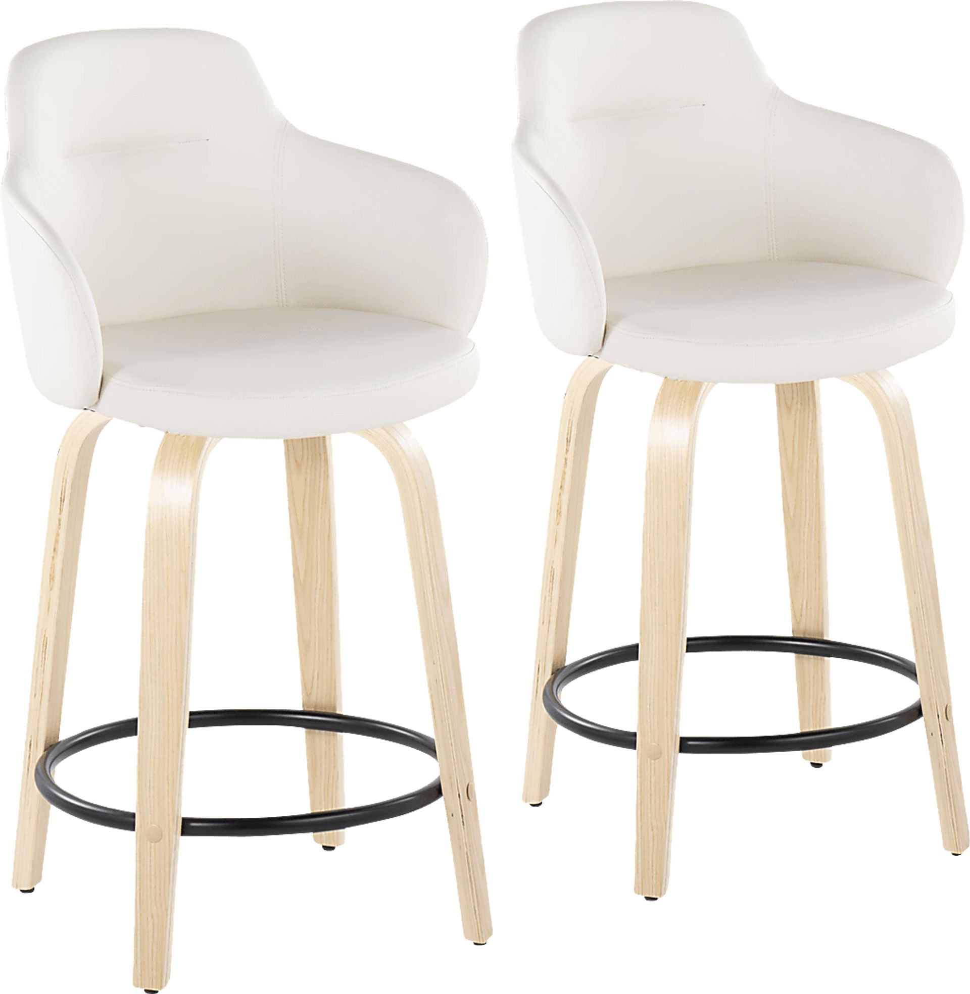 Siebarth II White Counter Height Stool, Set of 2 - Image 1