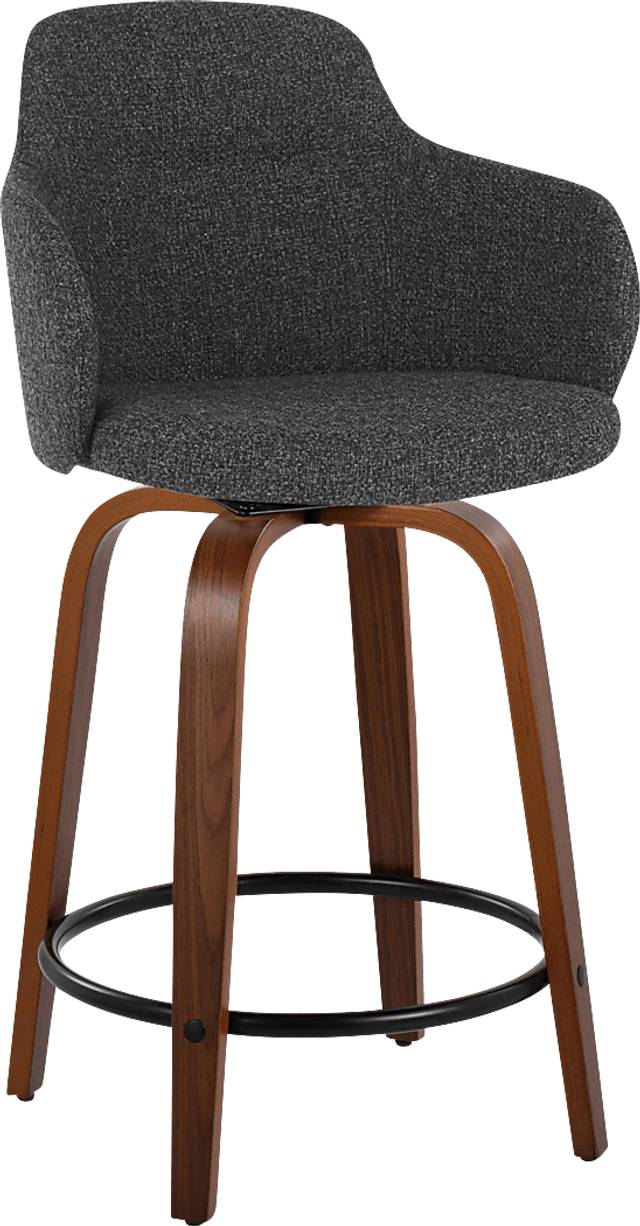 Siebarth III Dark Gray Counter Height Stool, Set of 2 - Thumbnail - Image 2