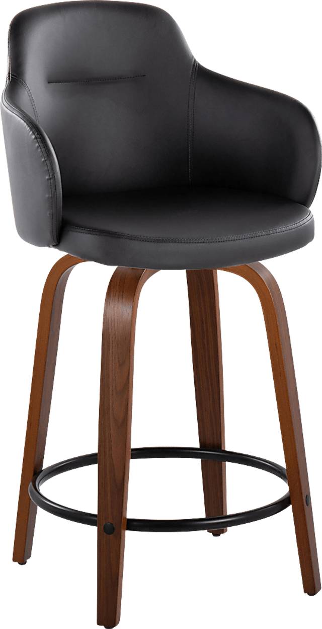 Siebarth IV Black Counter Height Stool, Set of 2 - Thumbnail - Image 2