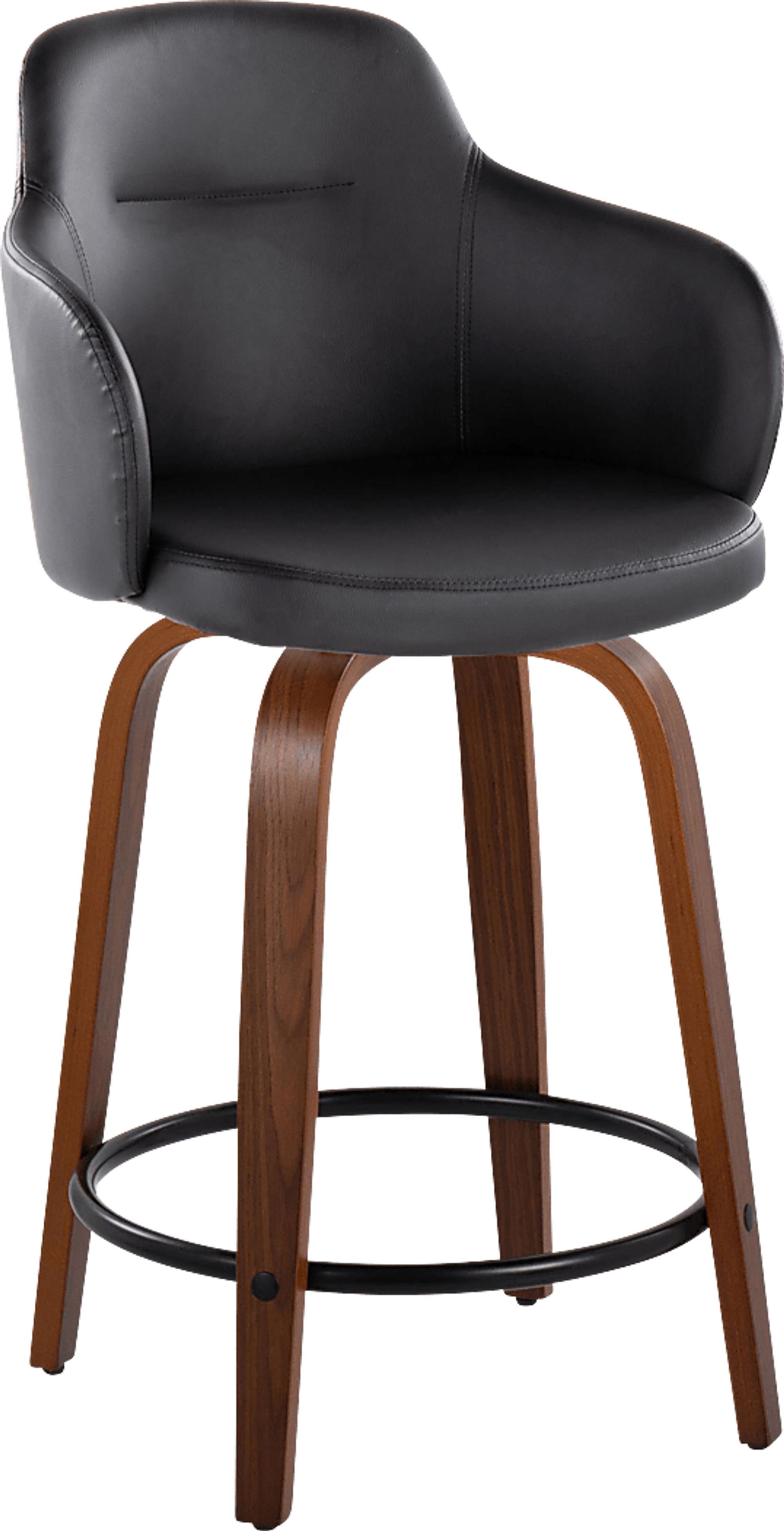 Siebarth IV Black Counter Height Stool, Set of 2 - Image 2