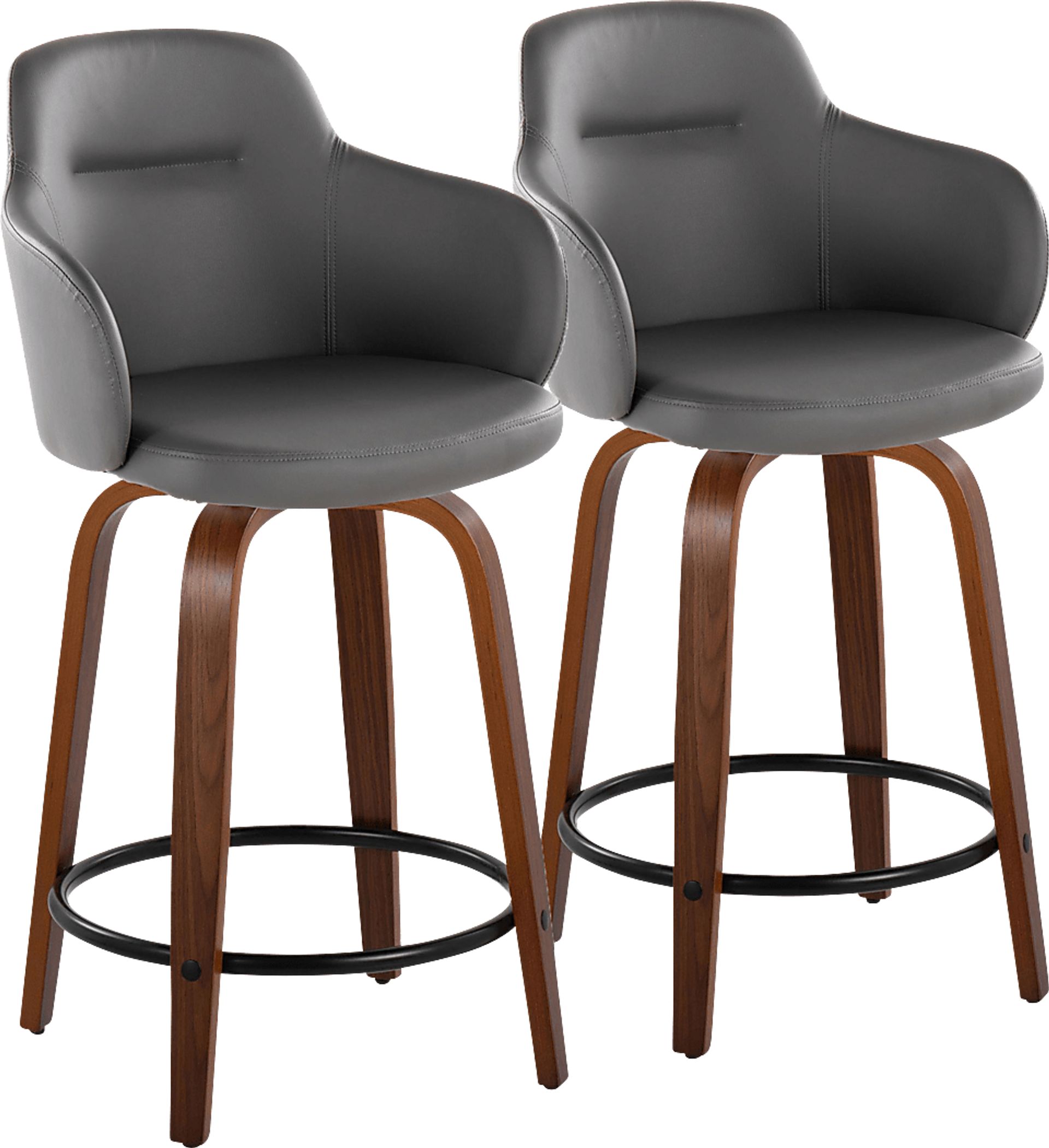 Siebarth IV Gray Counter Height Stool, Set of 2 - Image 1