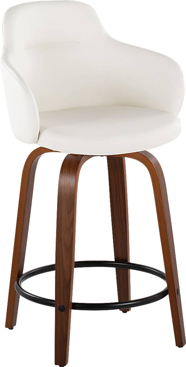 Siebarth IV White Counter Height Stool, Set of 2 - Thumbnail - Image 2