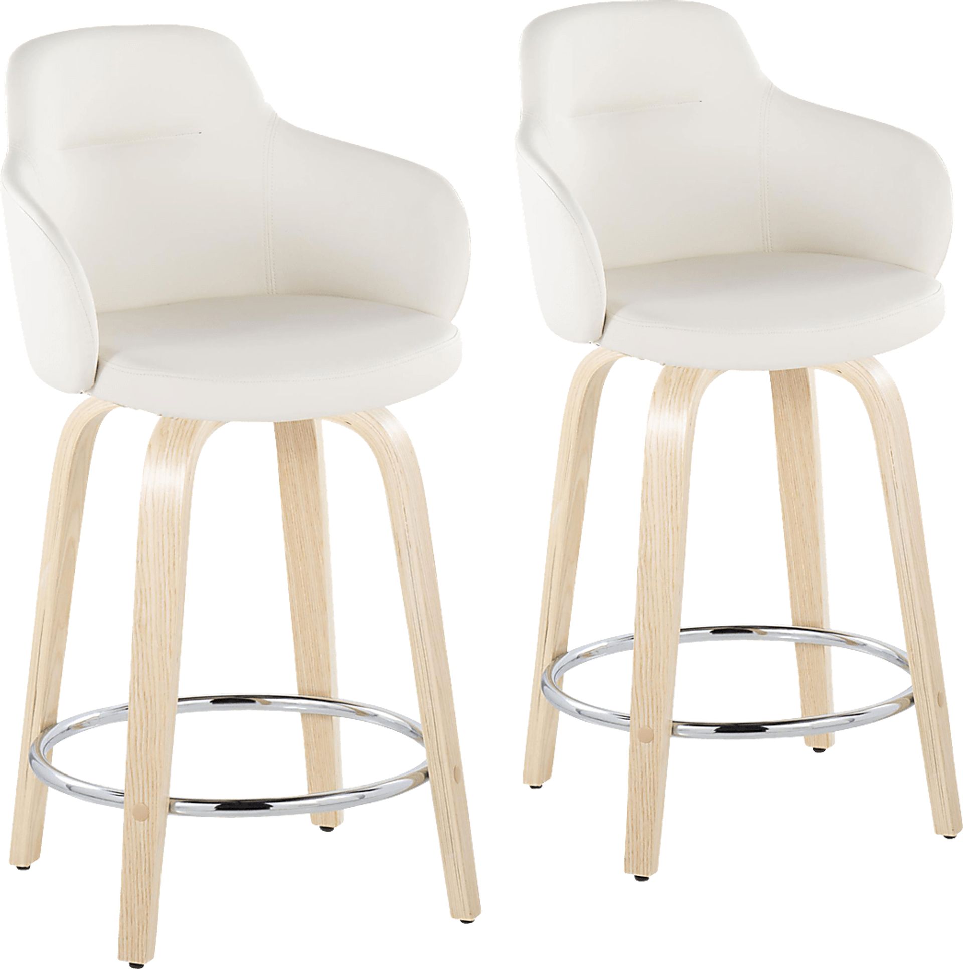 Siebarth IV White Counter Height Stool, Set of 2 - Image 1