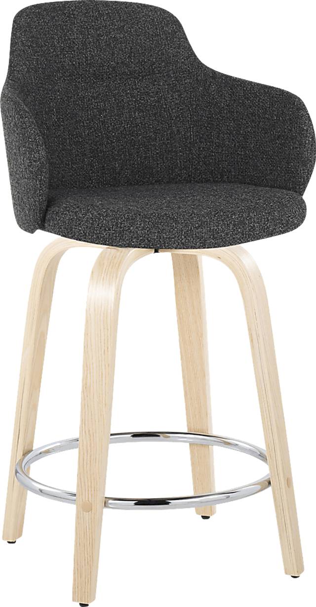 Siebarth V Dark Gray Counter Height Stool, Set of 2 - Thumbnail - Image 2