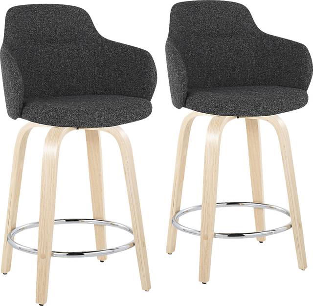 Siebarth V Dark Gray Counter Height Stool, Set of 2 - Thumbnail - Image 1