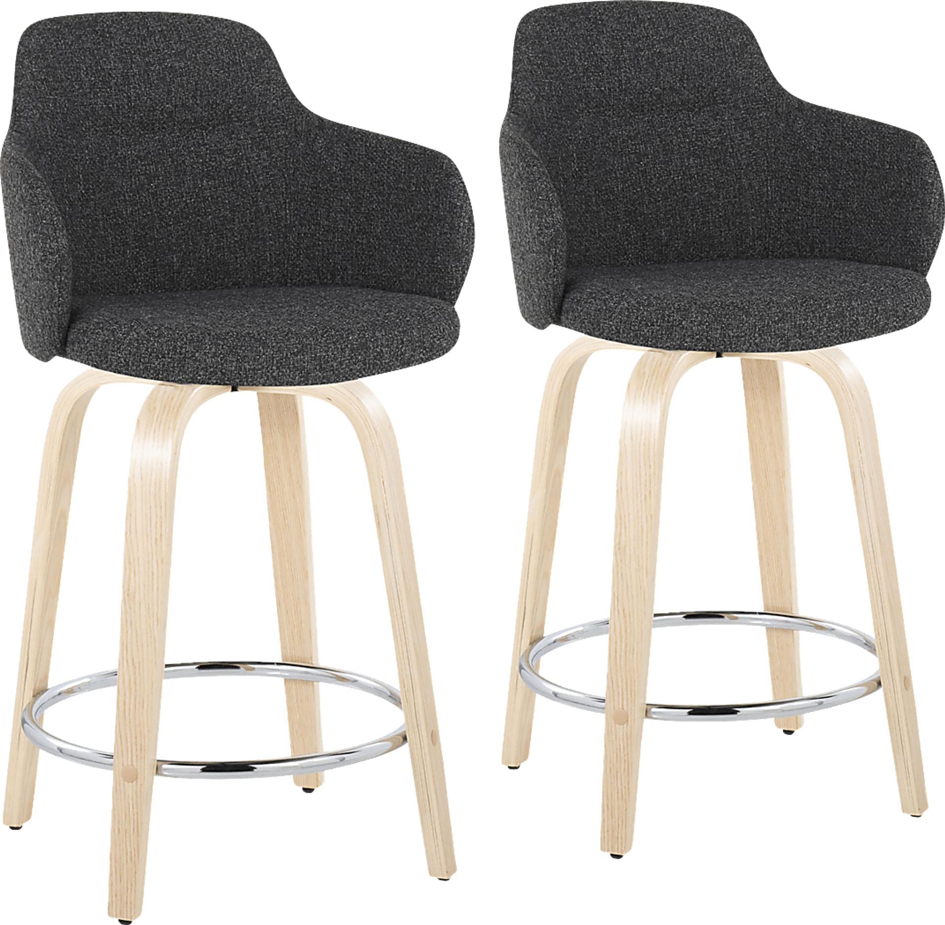 Siebarth V Dark Gray Counter Height Stool, Set of 2 - Image 1
