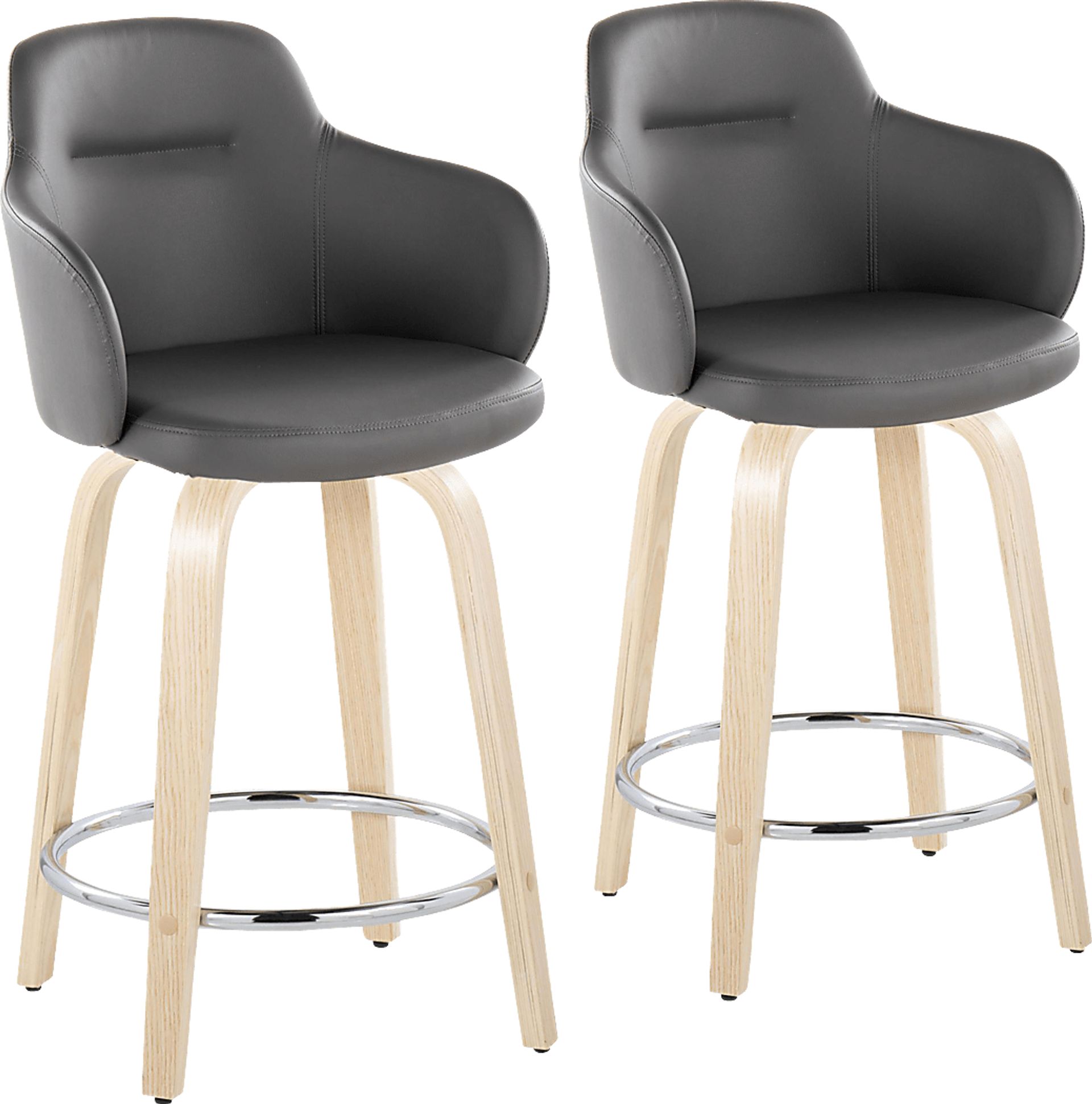 Siebarth VI Gray Counter Height Stool, Set of 2 - Image 1