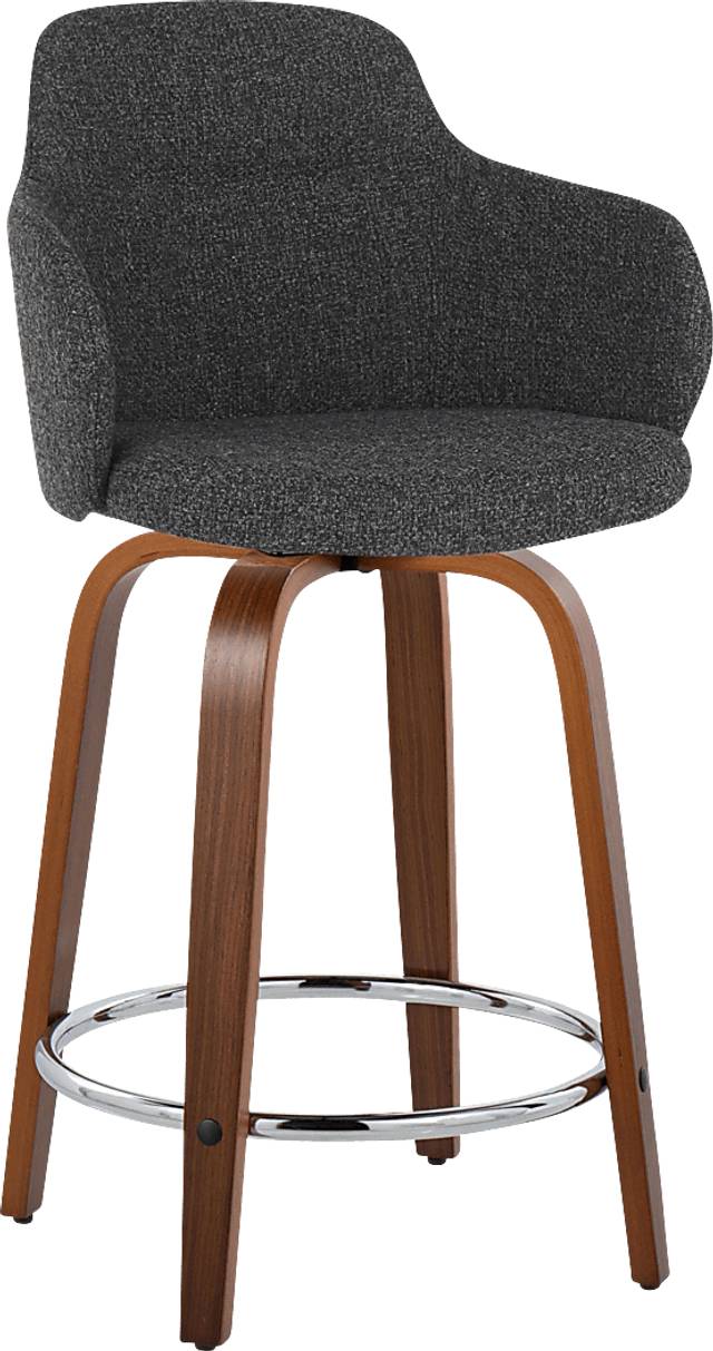 Siebarth VII Dark Gray Counter Height Stool, Set of 2 - Thumbnail - Image 2