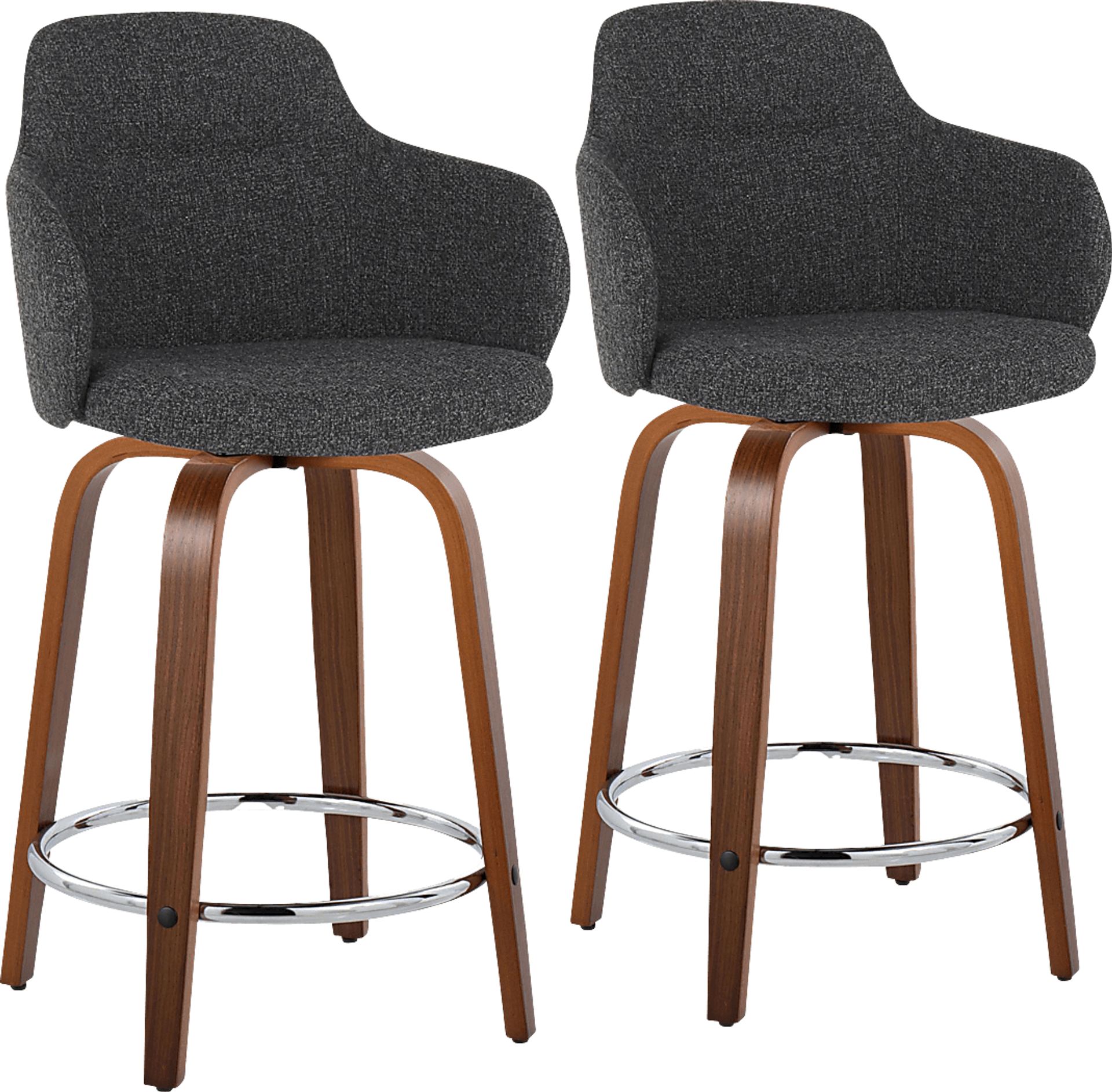 Siebarth VII Dark Gray Counter Height Stool, Set of 2 - Image 1