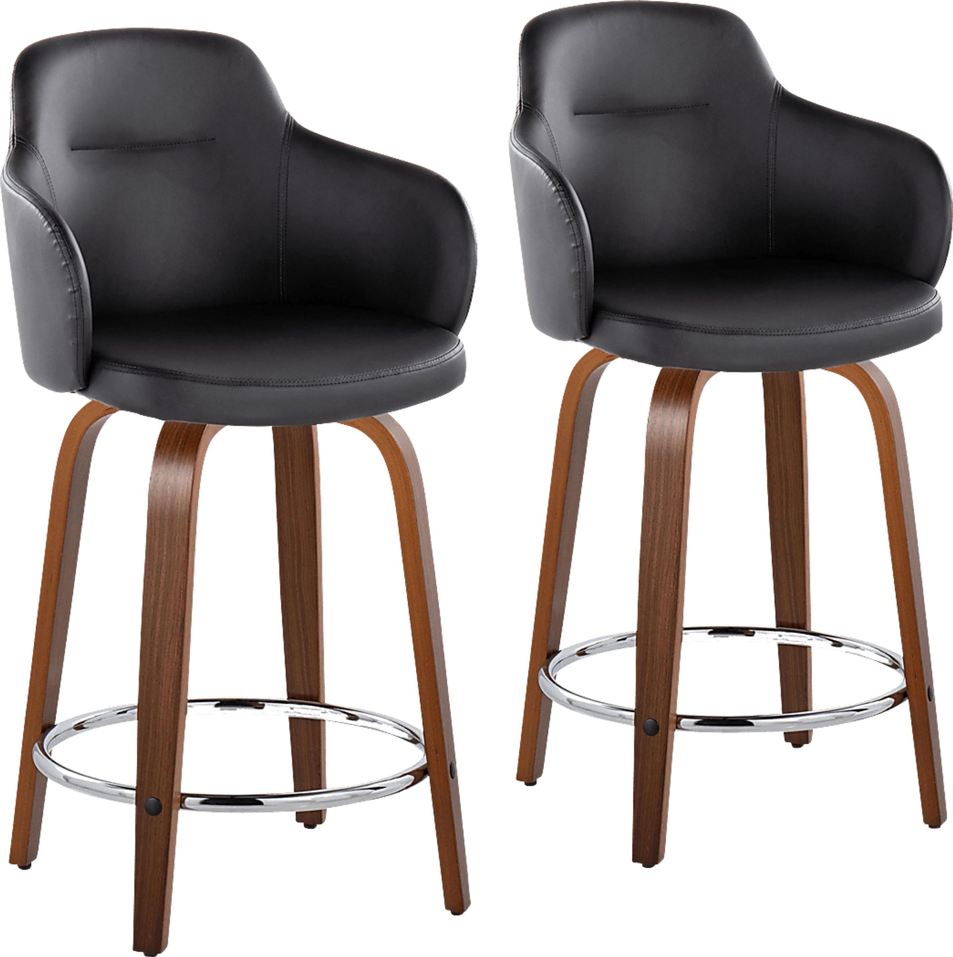 Siebarth VIII Black Counter Height Stool, Set of 2 - Image 1