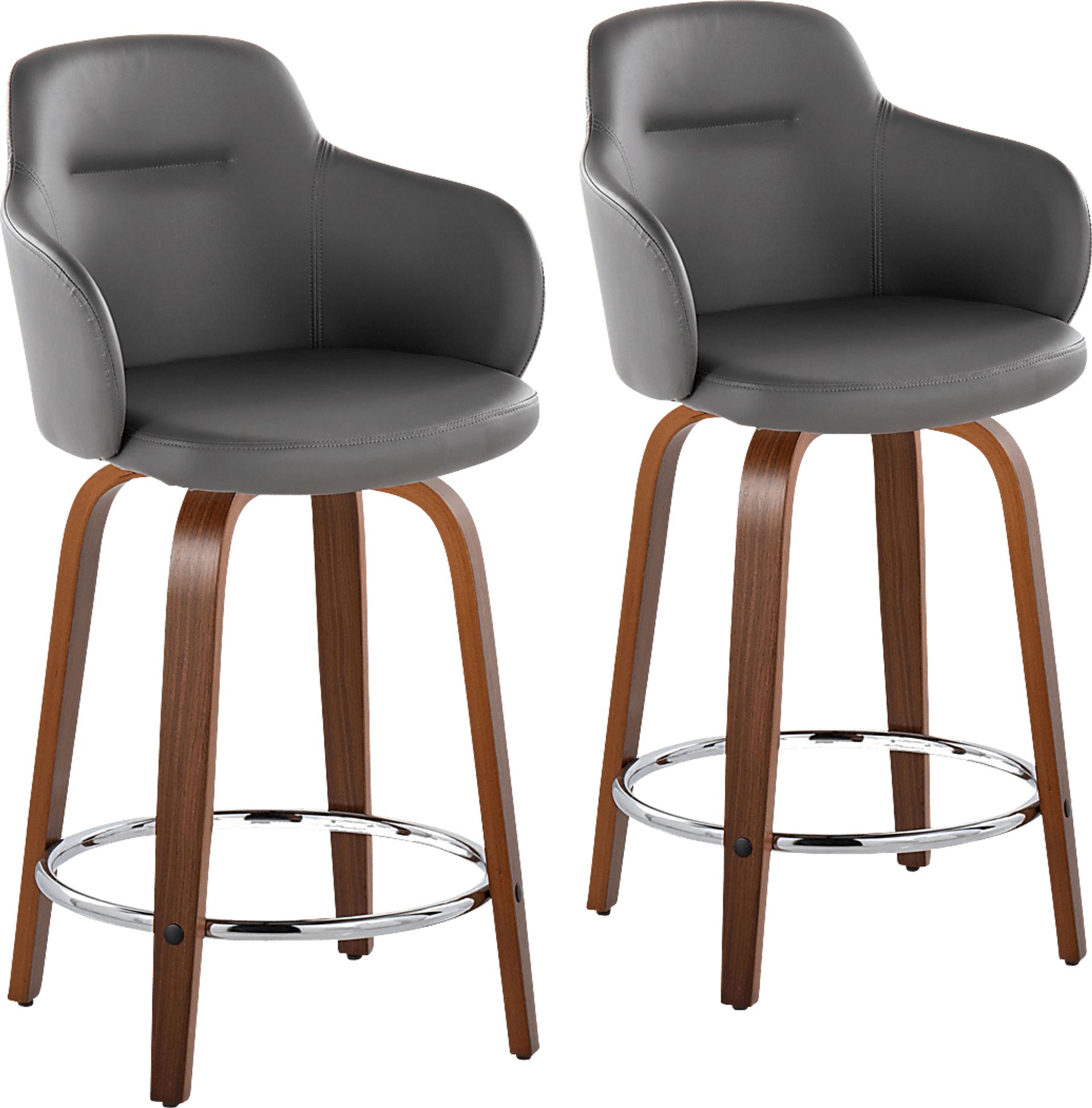 Siebarth VIII Gray Counter Height Stool, Set of 2 - Image 1