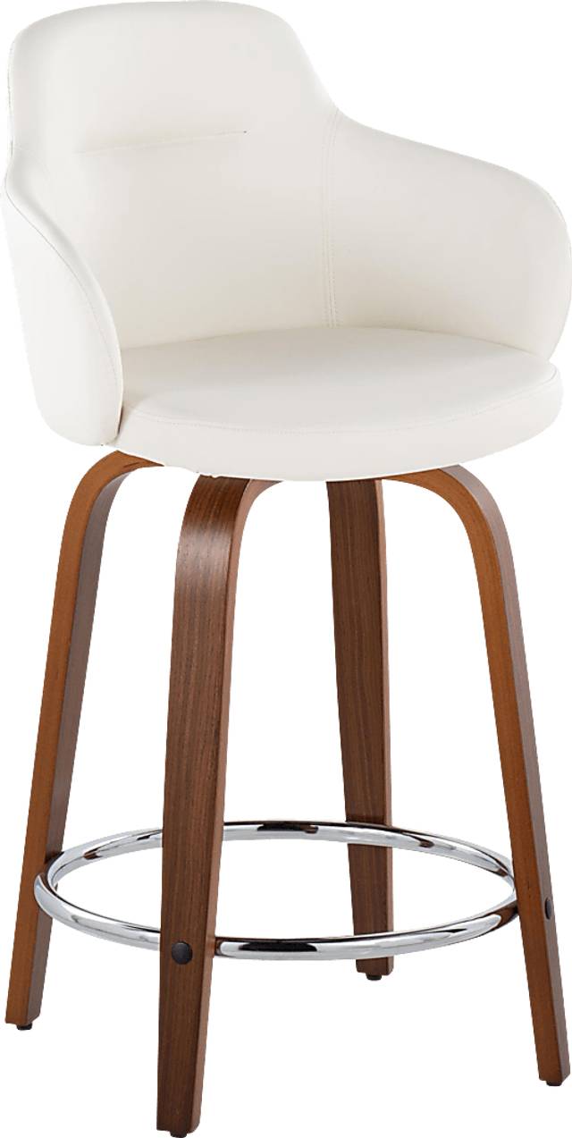 Siebarth VIII White Counter Height Stool, Set of 2 - Thumbnail - Image 2