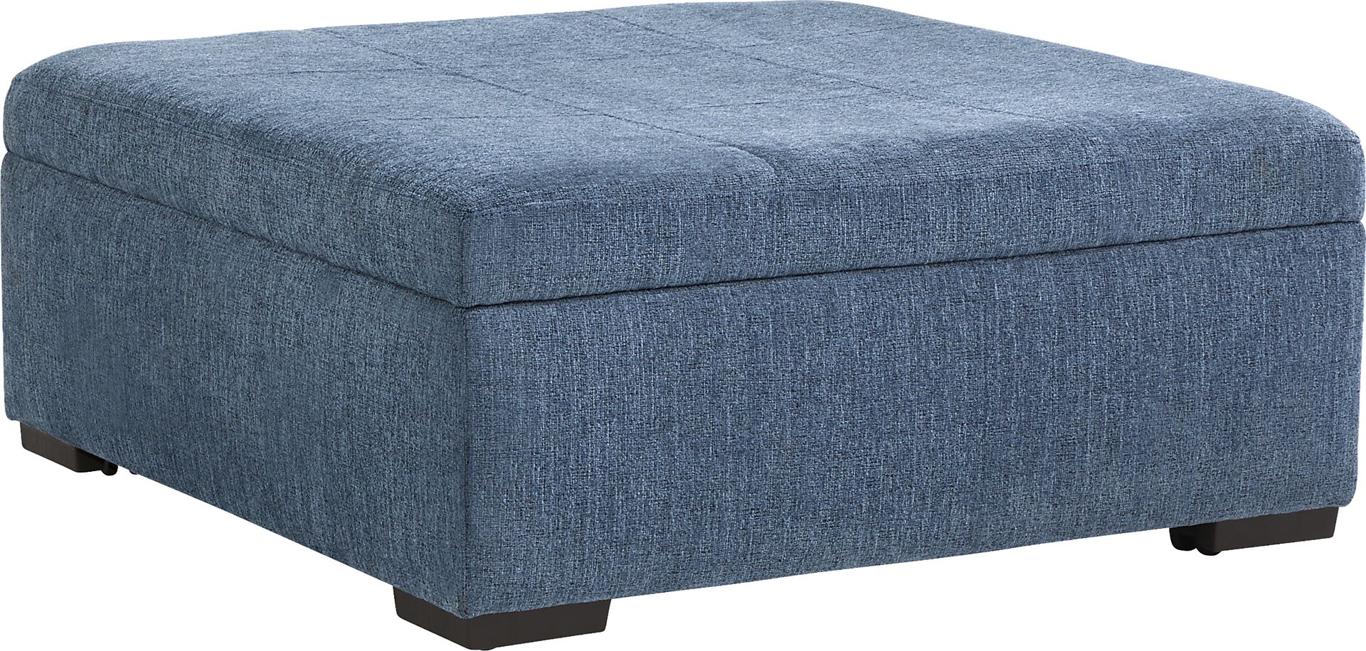 Sienna Way Blue Chenille Cocktail Ottoman - Image 1