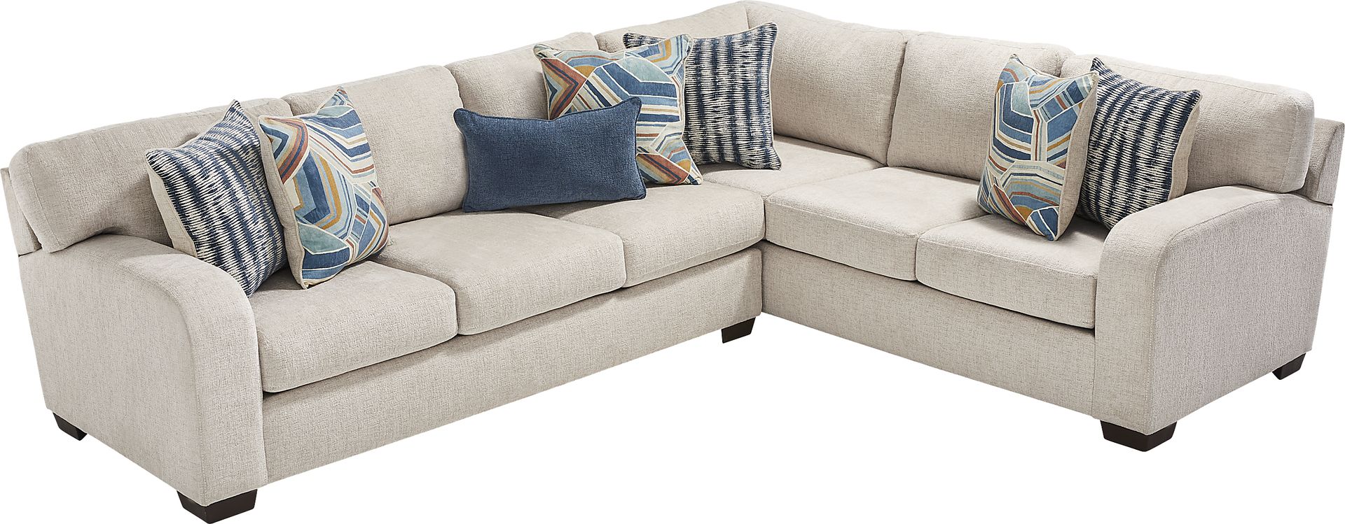 Sienna Way Cream Chenille 5 Pc Sectional Living Room - Image 3