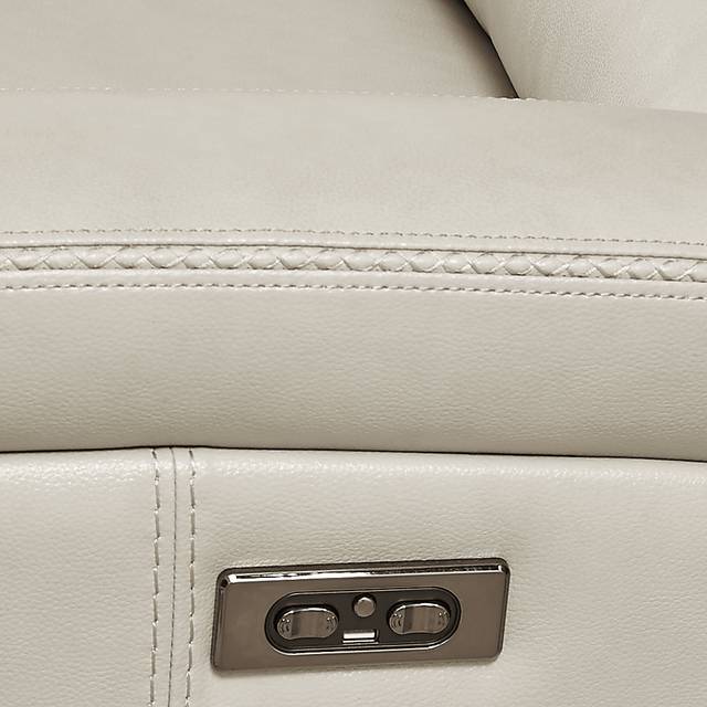 Sierra Madre Beige Leather Dual Power Recliner - Thumbnail - Image 3