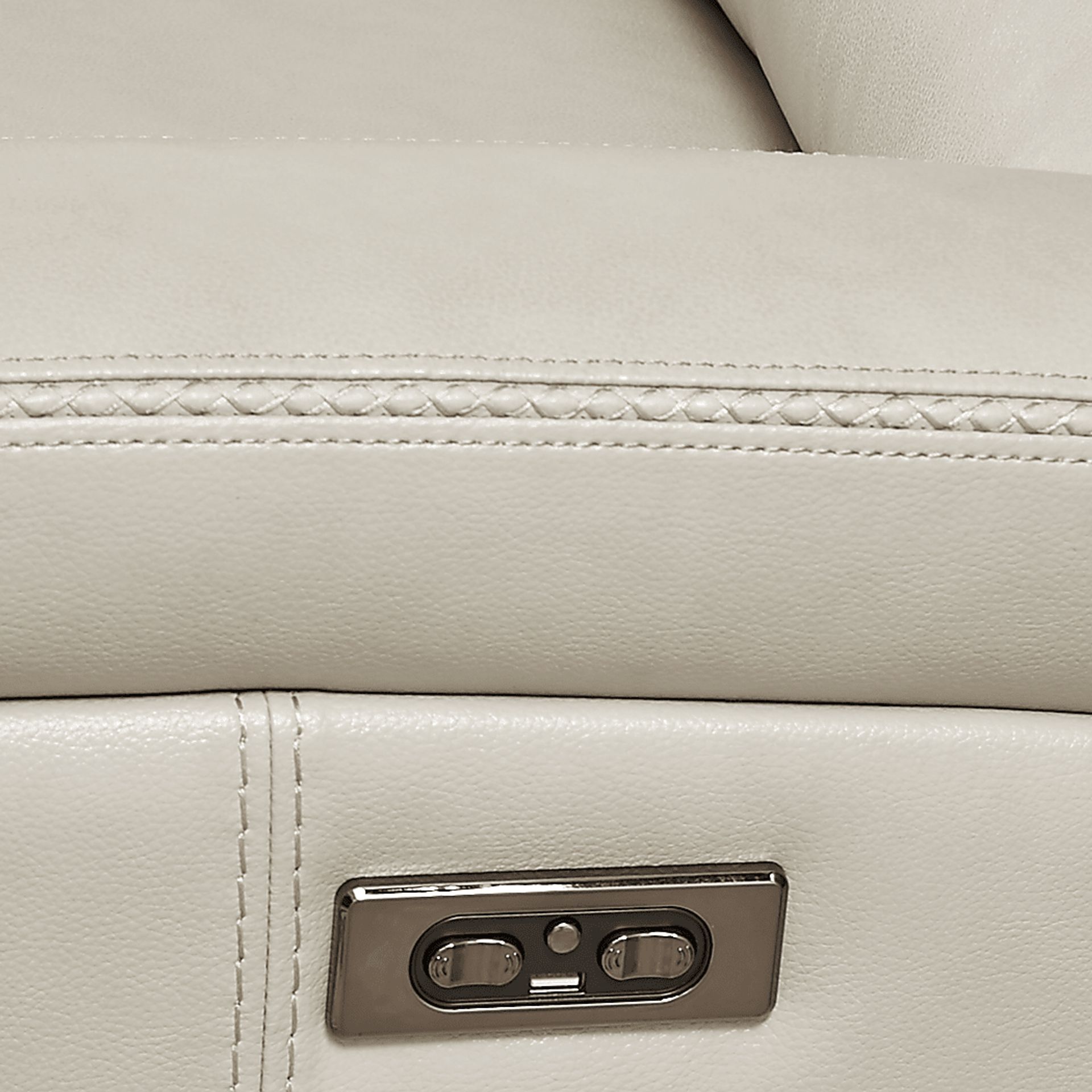 Sierra Madre Beige Leather Dual Power Recliner - Image 3