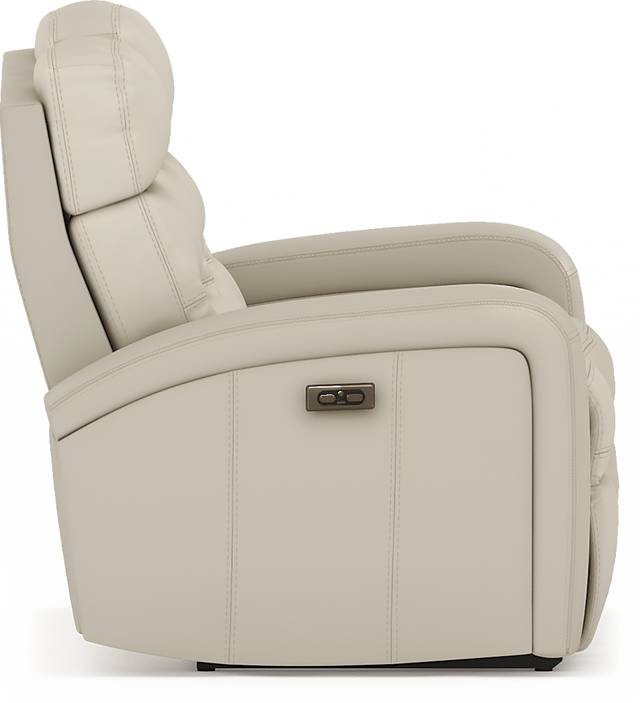Sierra Madre Beige Leather Dual Power Reclining Sofa - Thumbnail - Image 4