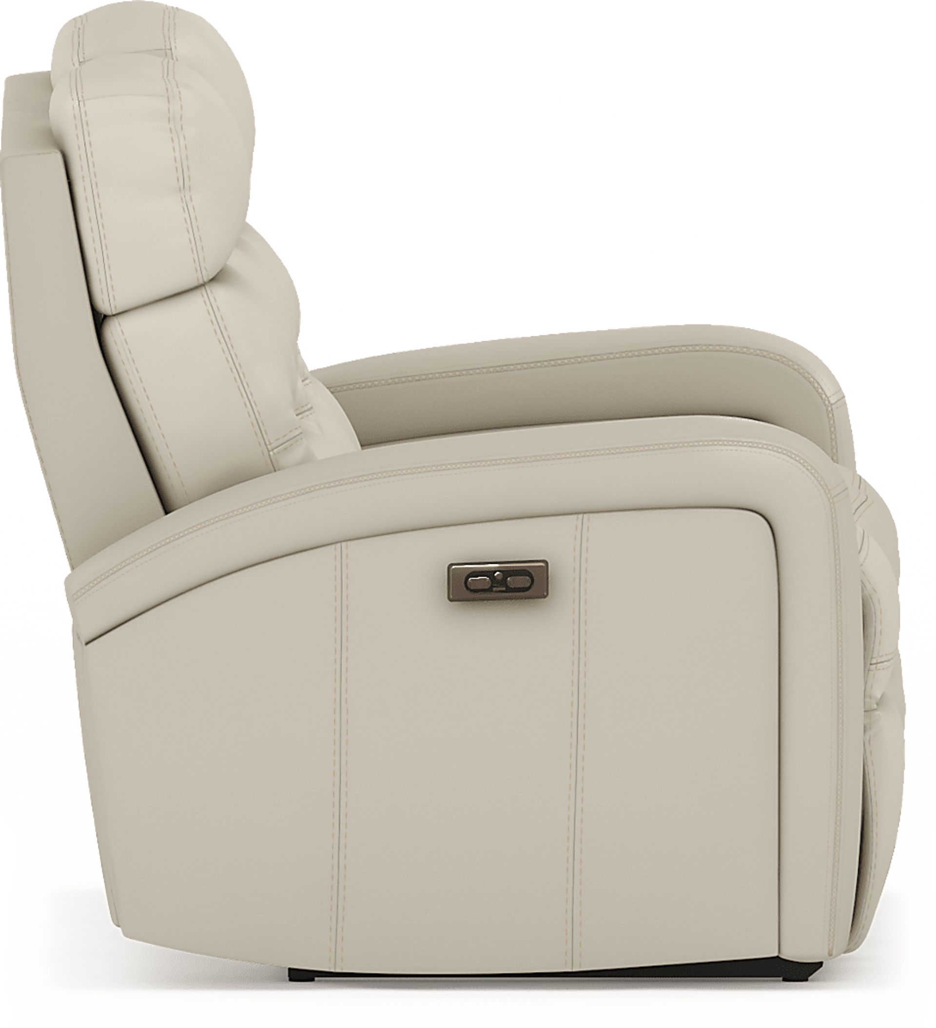Sierra Madre Beige Leather Dual Power Reclining Sofa - Image 4