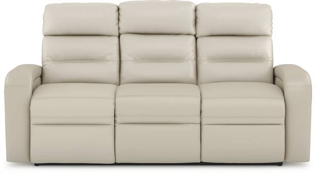 Sierra Madre Beige Leather Dual Power Reclining Sofa - Thumbnail - Image 1