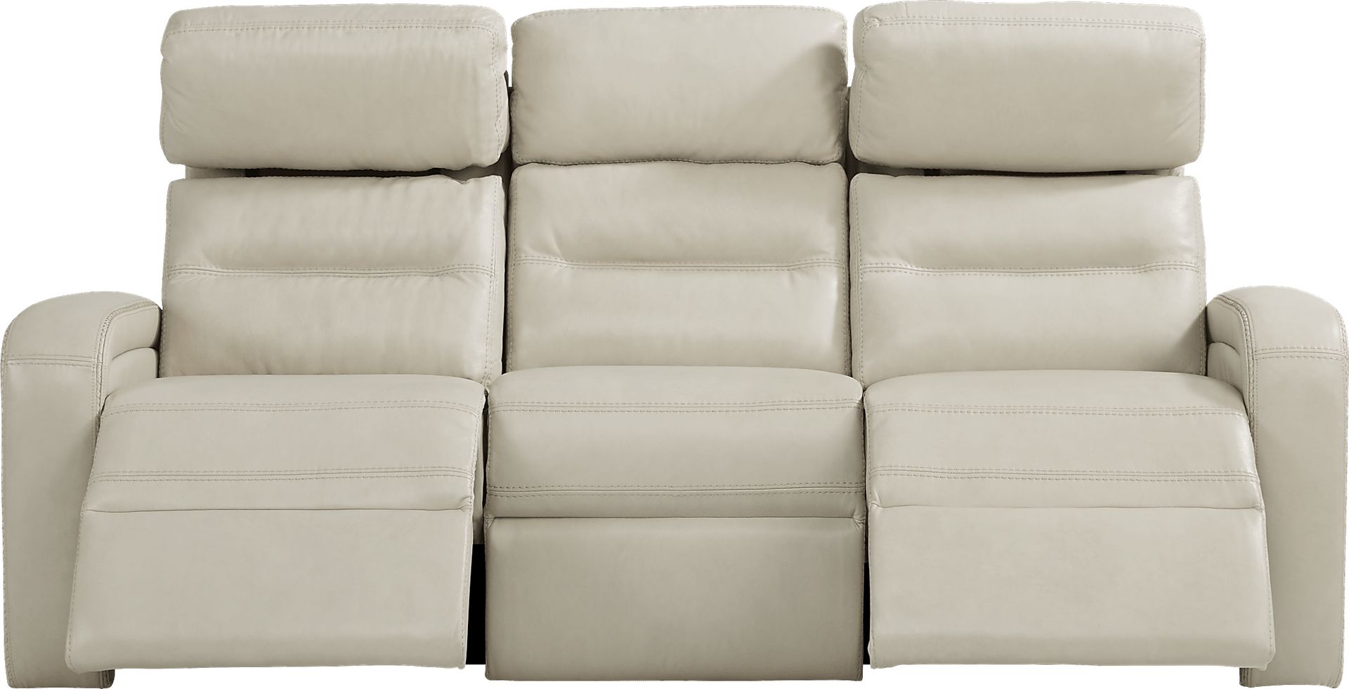 Sierra Madre Beige Leather 2 Pc Living Room with Reclining Sofa - Image 3