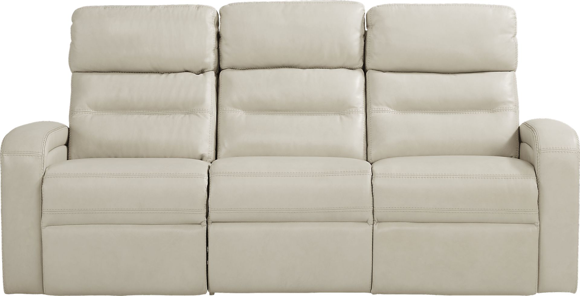 Sierra Madre Beige Leather 2 Pc Living Room with Reclining Sofa - Image 2