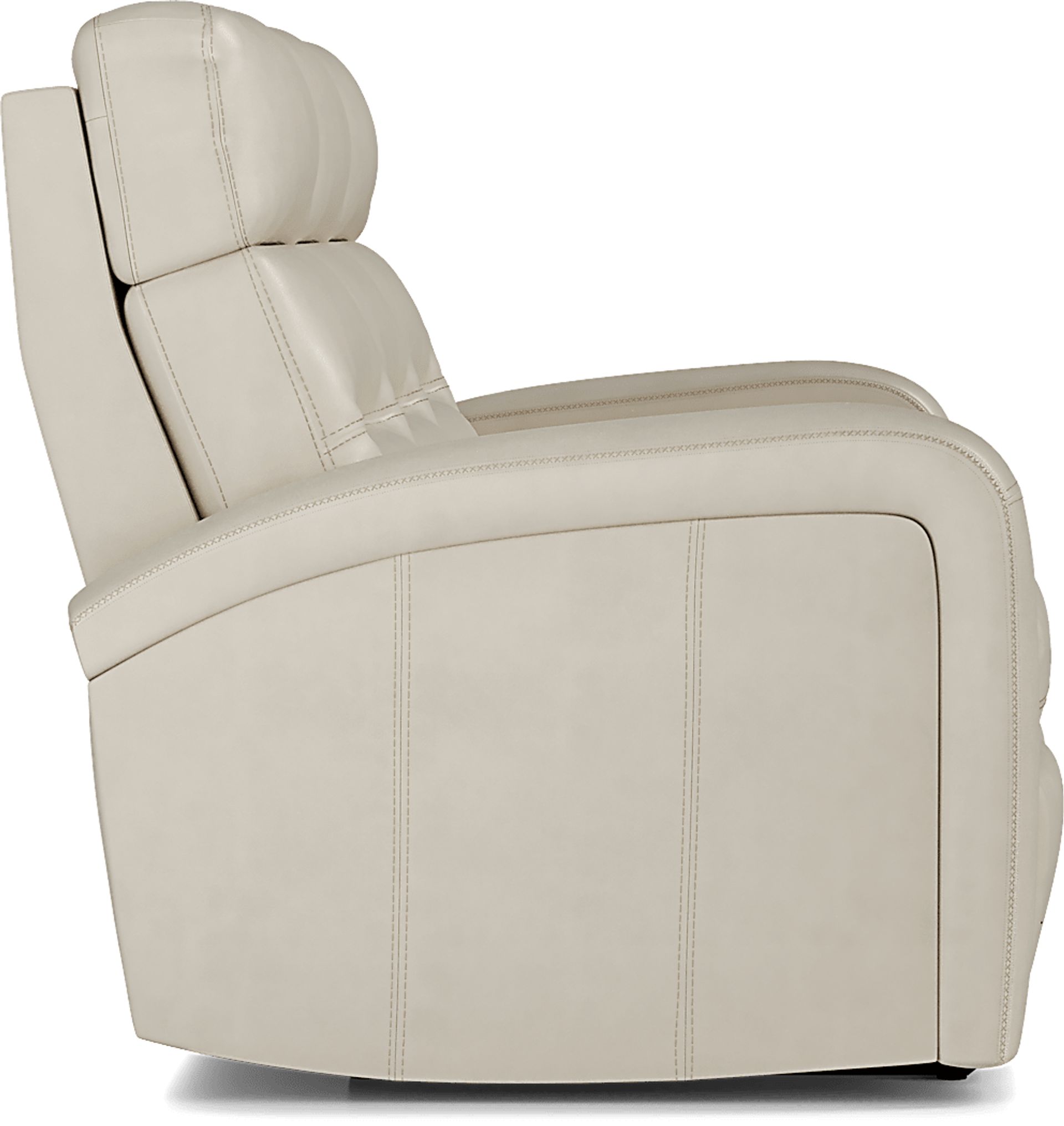 Sierra Madre Beige Leather Reclining Sofa - Image 4
