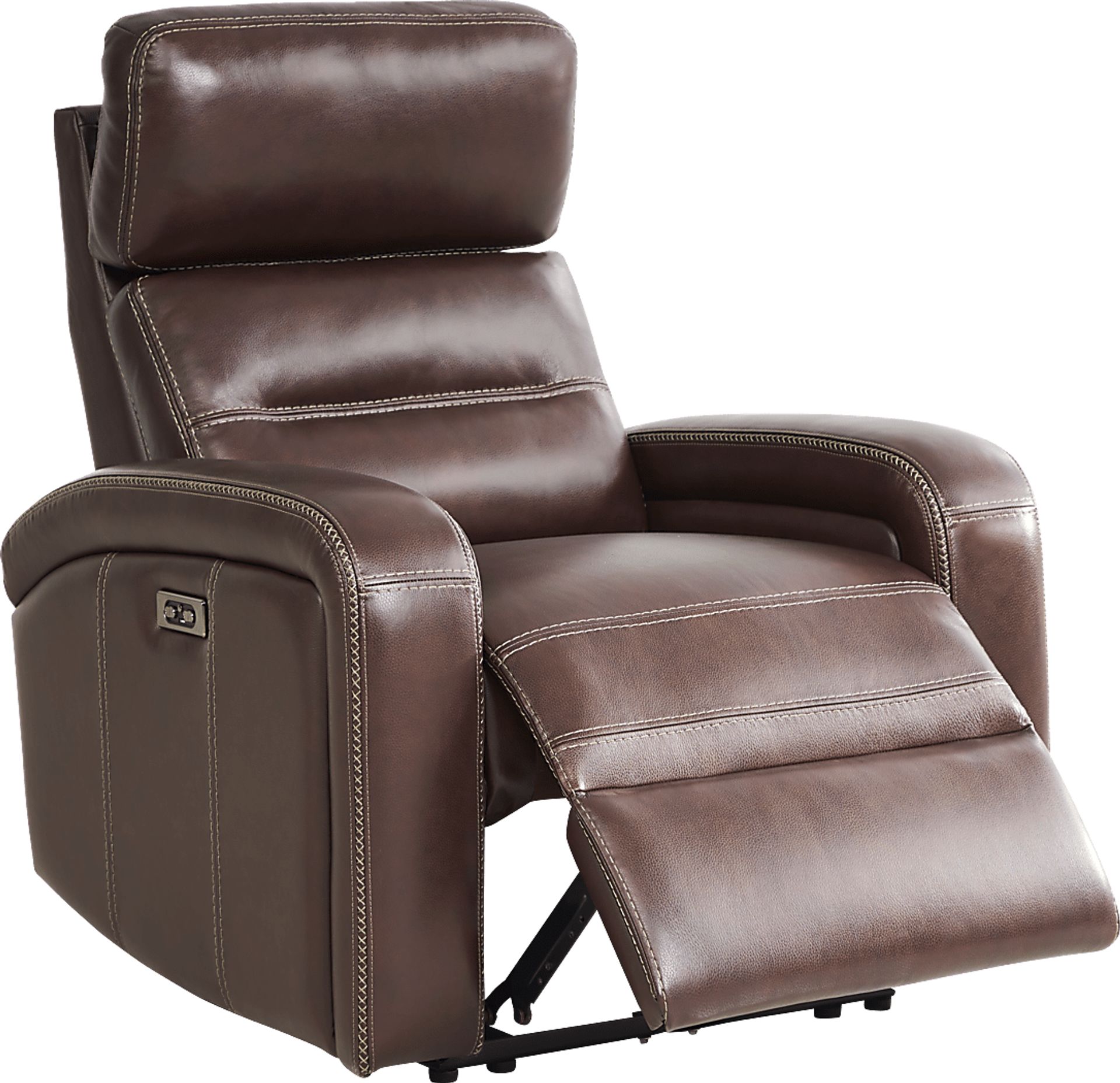 Sierra Madre Brown Leather 8 Pc Reclining Living Room with Reclining Sofa - Image 6
