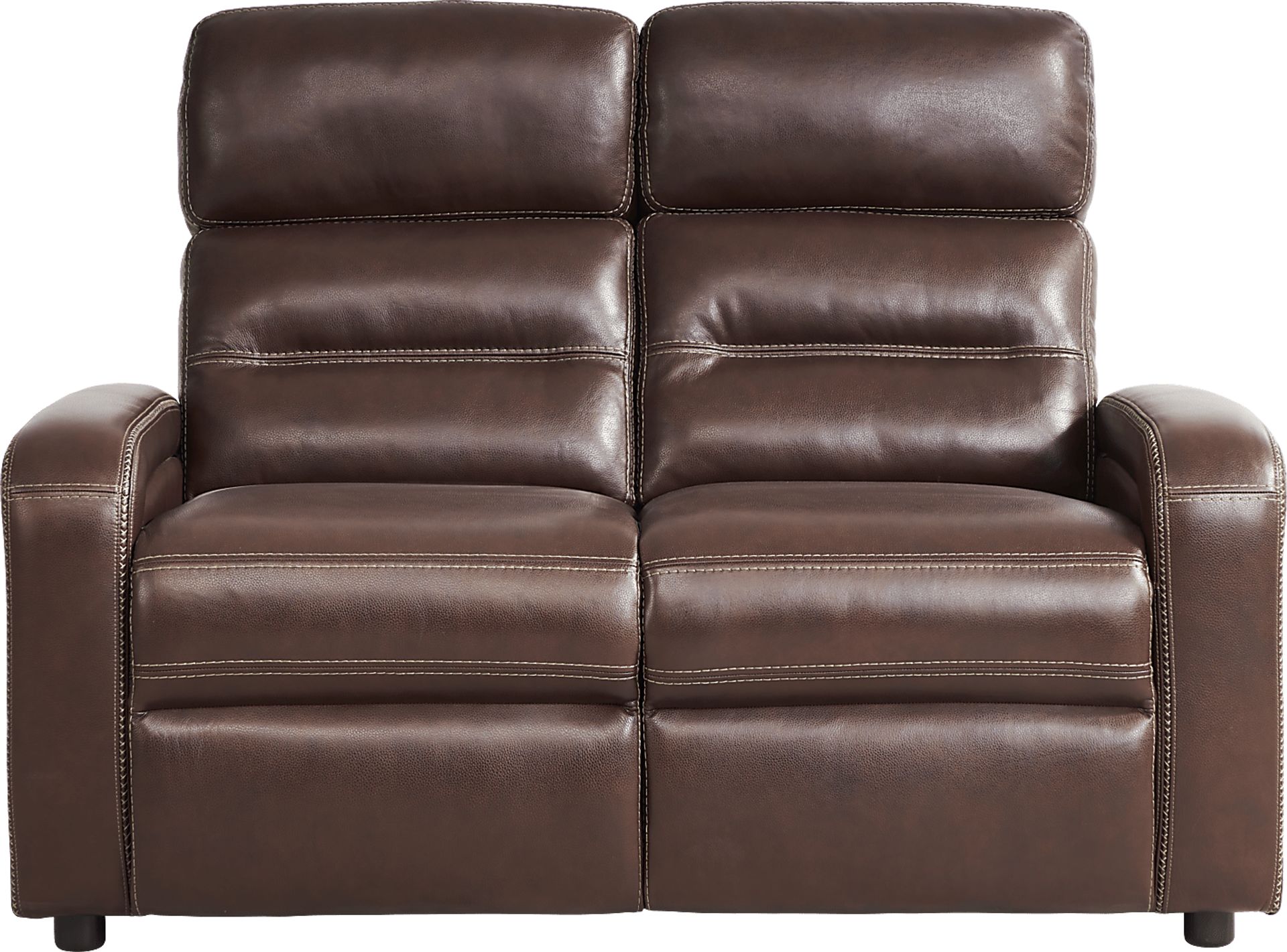 Sierra Madre Brown Leather Loveseat - Image 1