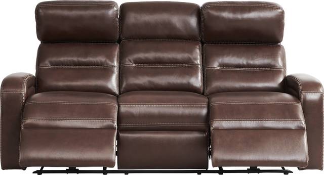 Sierra Madre Brown Leather 2 Pc Living Room with Reclining Sofa - Thumbnail - Image 3