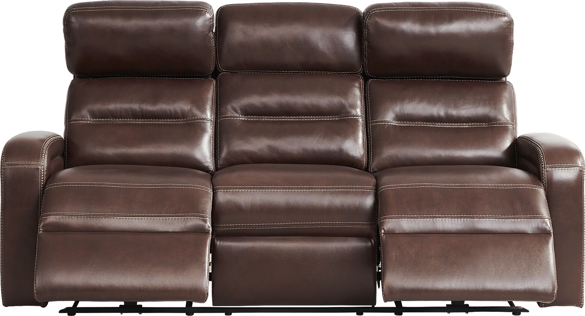 Sierra Madre Brown Leather 8 Pc Reclining Living Room with Reclining Sofa - Image 3
