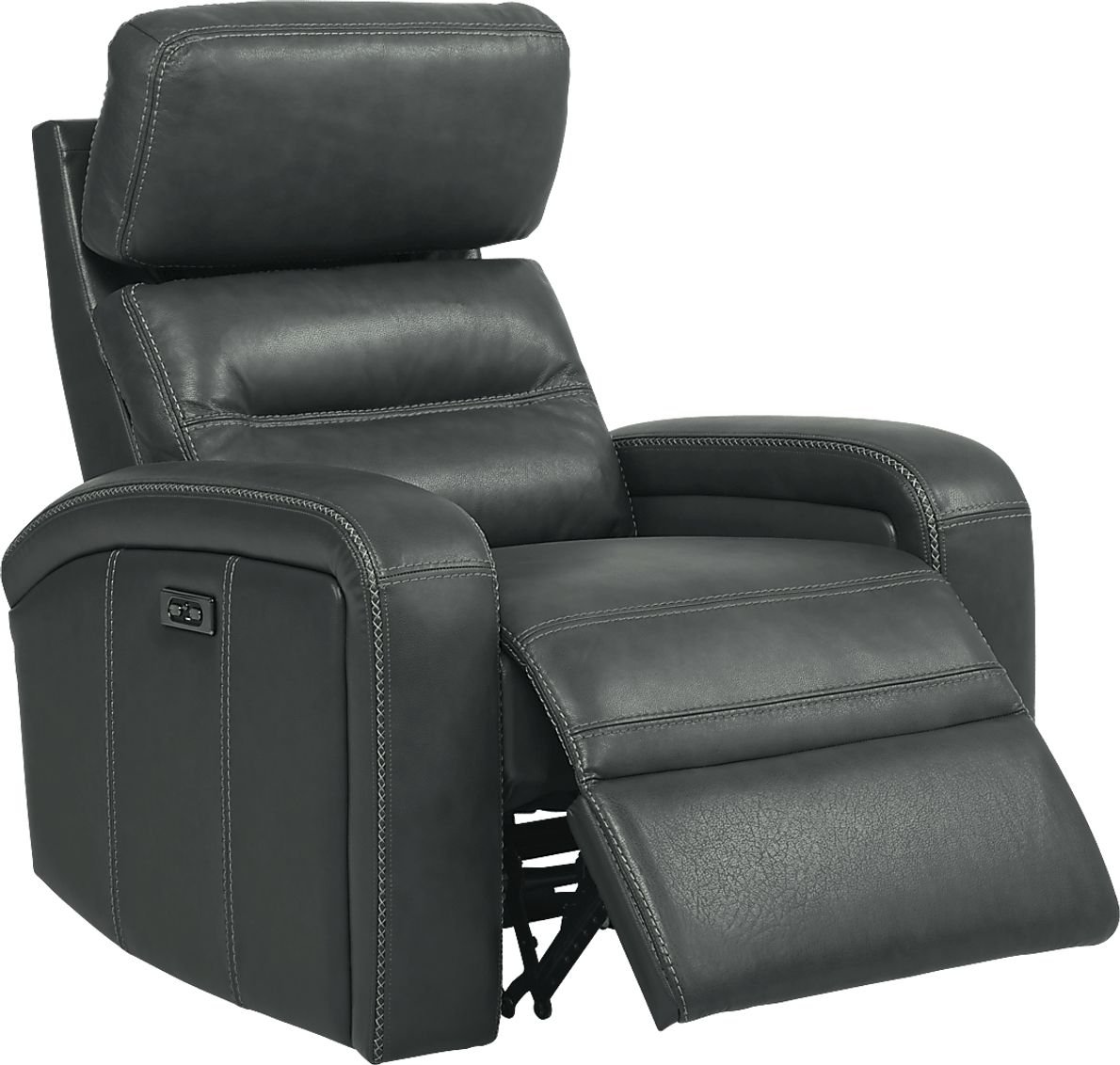 Sierra Madre Gray Leather Dual Power Recliner Rooms To Go