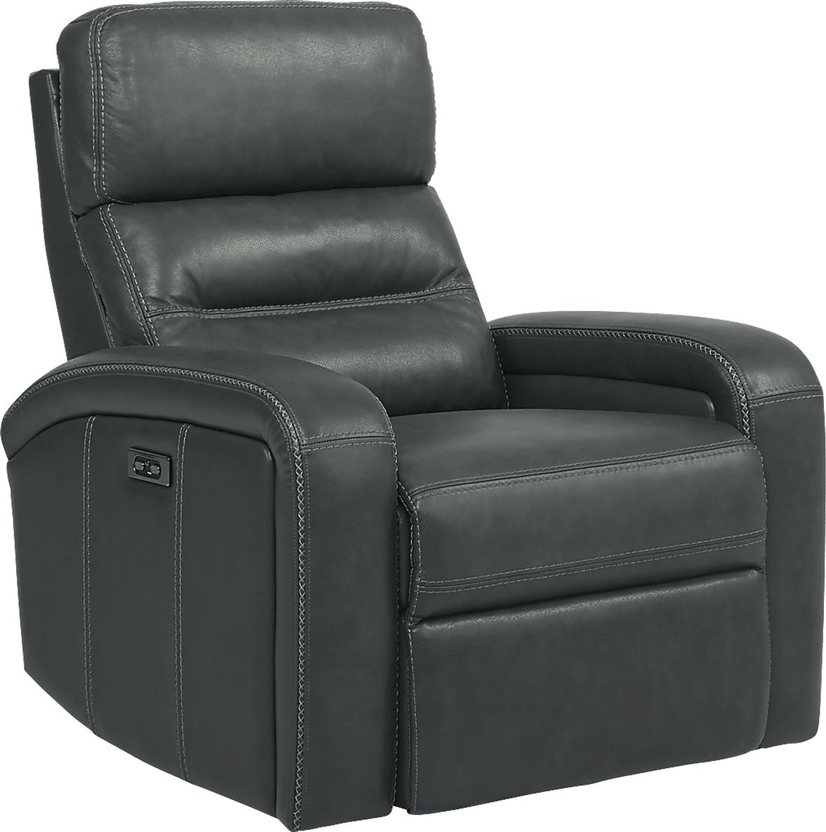Sierra Madre Gray Leather Dual Power Recliner Rooms To Go