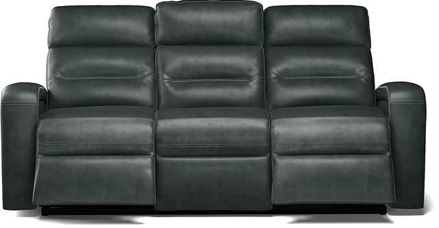Sierra Madre Gray Leather Dual Power Reclining Sofa - Thumbnail - Image 4