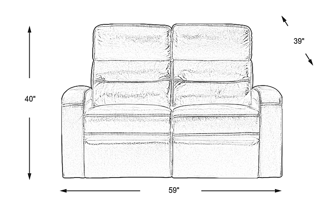 Sierra Madre Leather Stationary Loveseat