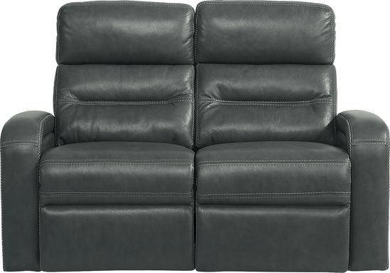 Sierra Madre Gray Leather Loveseat