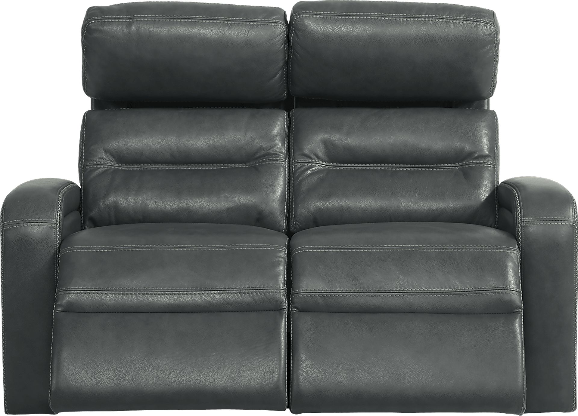 Sierra Madre Gray Leather 2 Pc Living Room with Reclining Sofa - Image 8