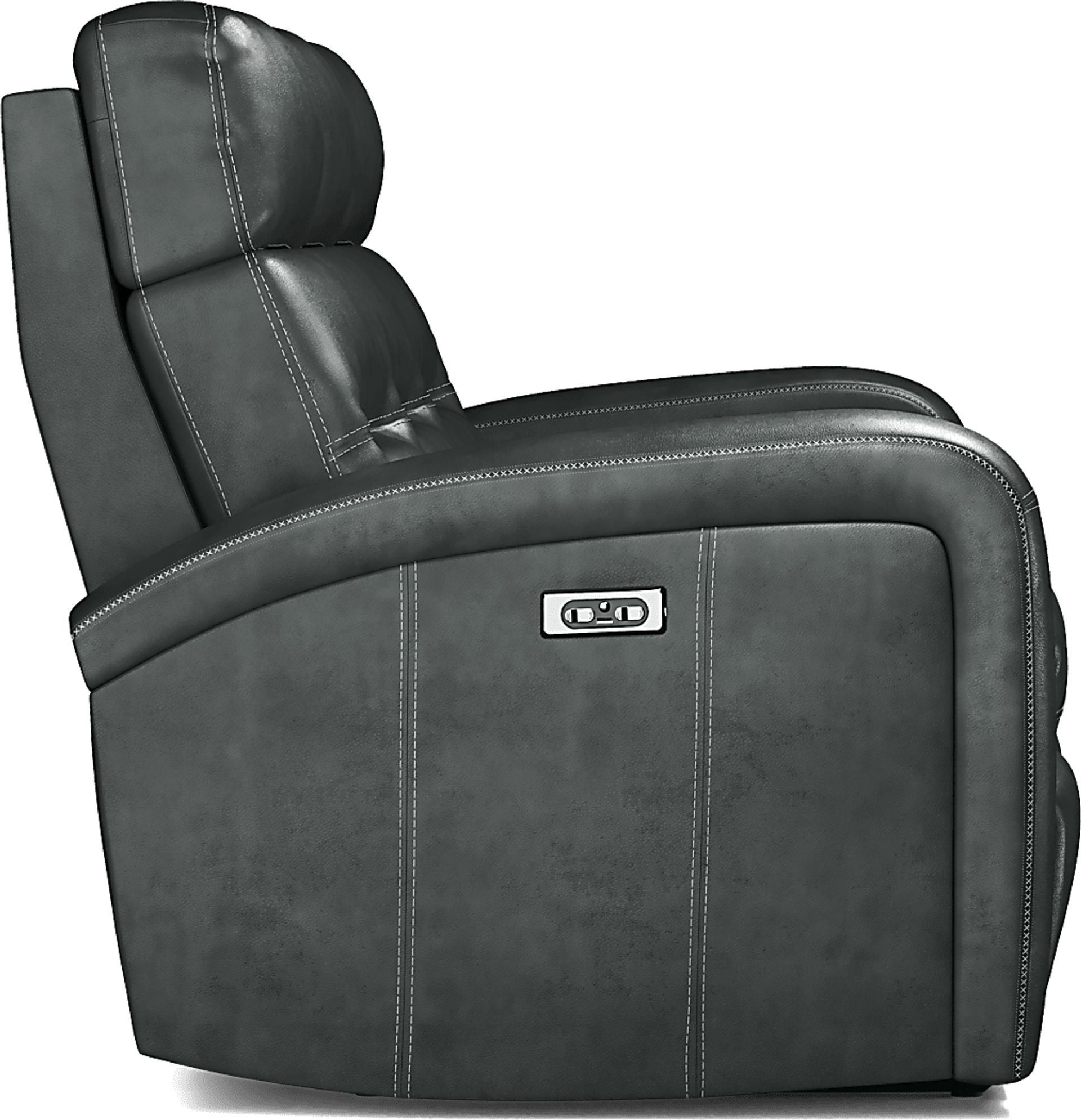 Sierra Madre Gray Leather 3 Pc Living Room with Reclining Sofa - Image 4