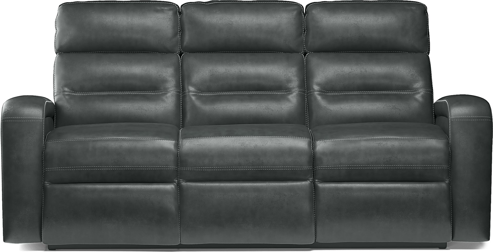 Sierra Madre Gray Leather 3 Pc Living Room with Reclining Sofa - Image 5