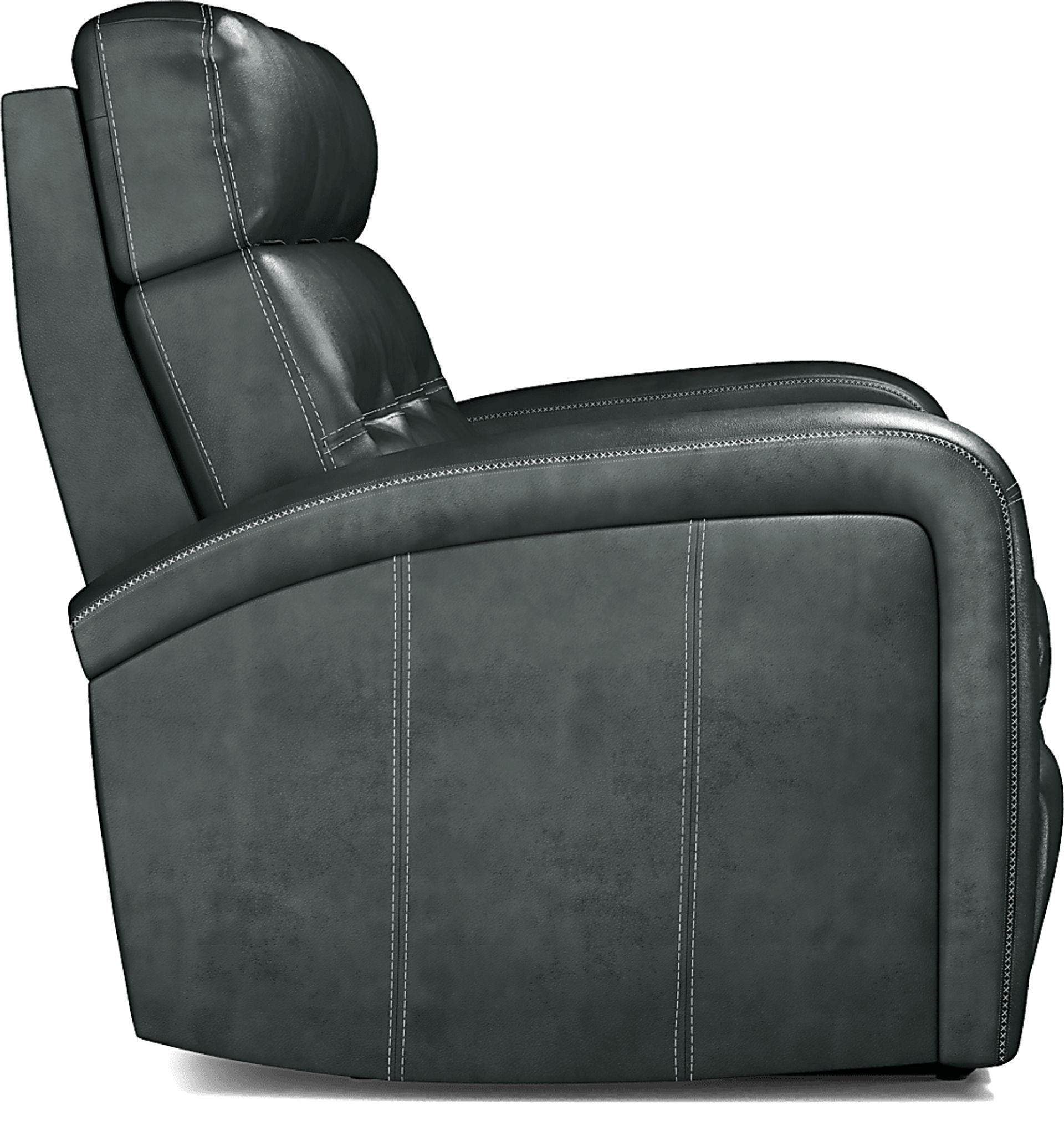Sierra Madre Gray Leather Reclining Sofa - Image 4