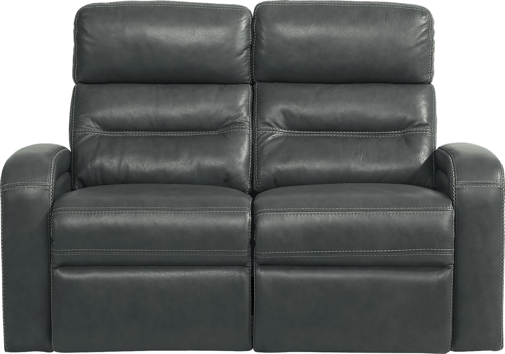 Sierra Madre Gray Leather 2 Pc Living Room with Reclining Sofa - Image 7