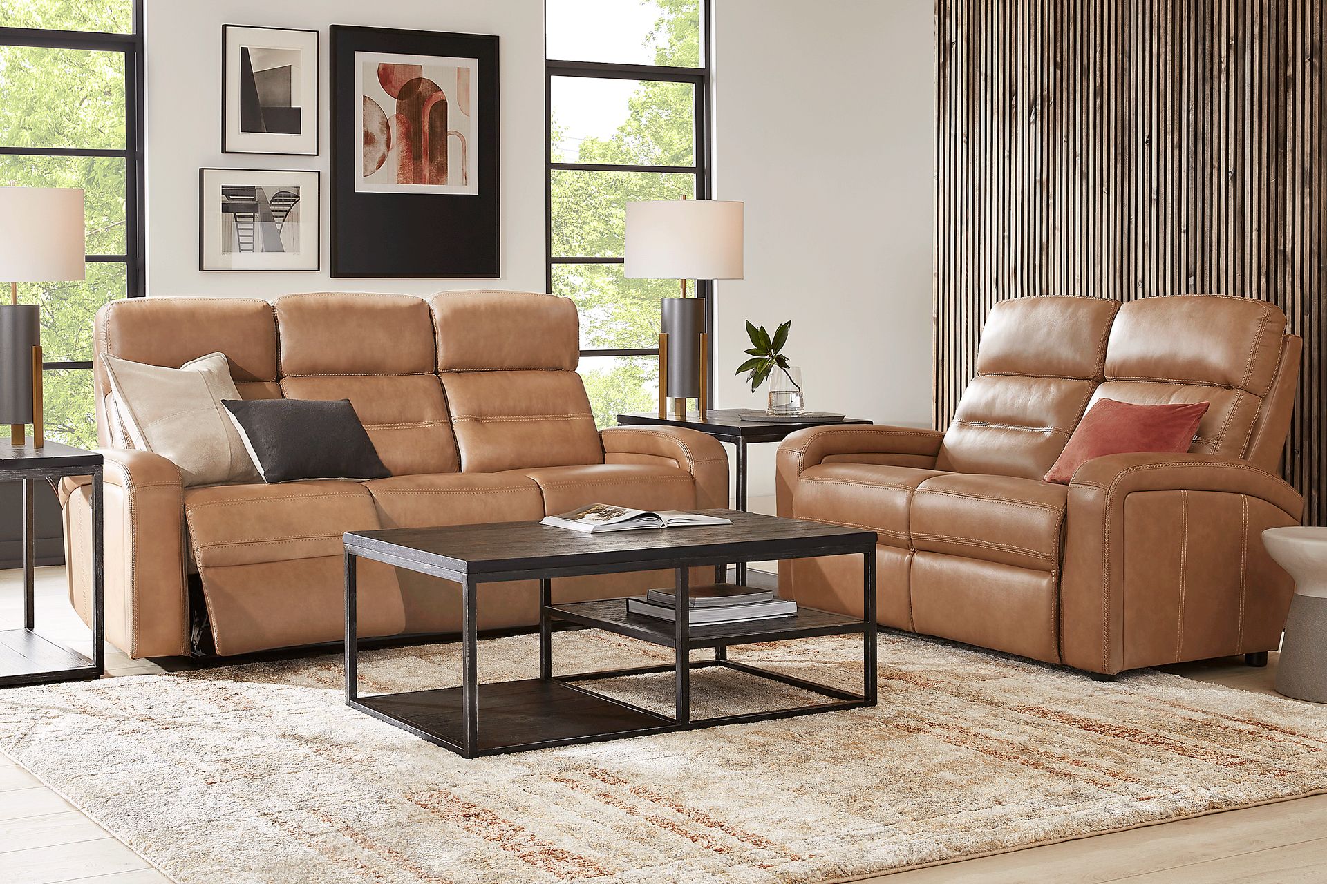 Sierra Madre Saddle Leather 2 Pc Living Room with Reclining Sofa - Image 1