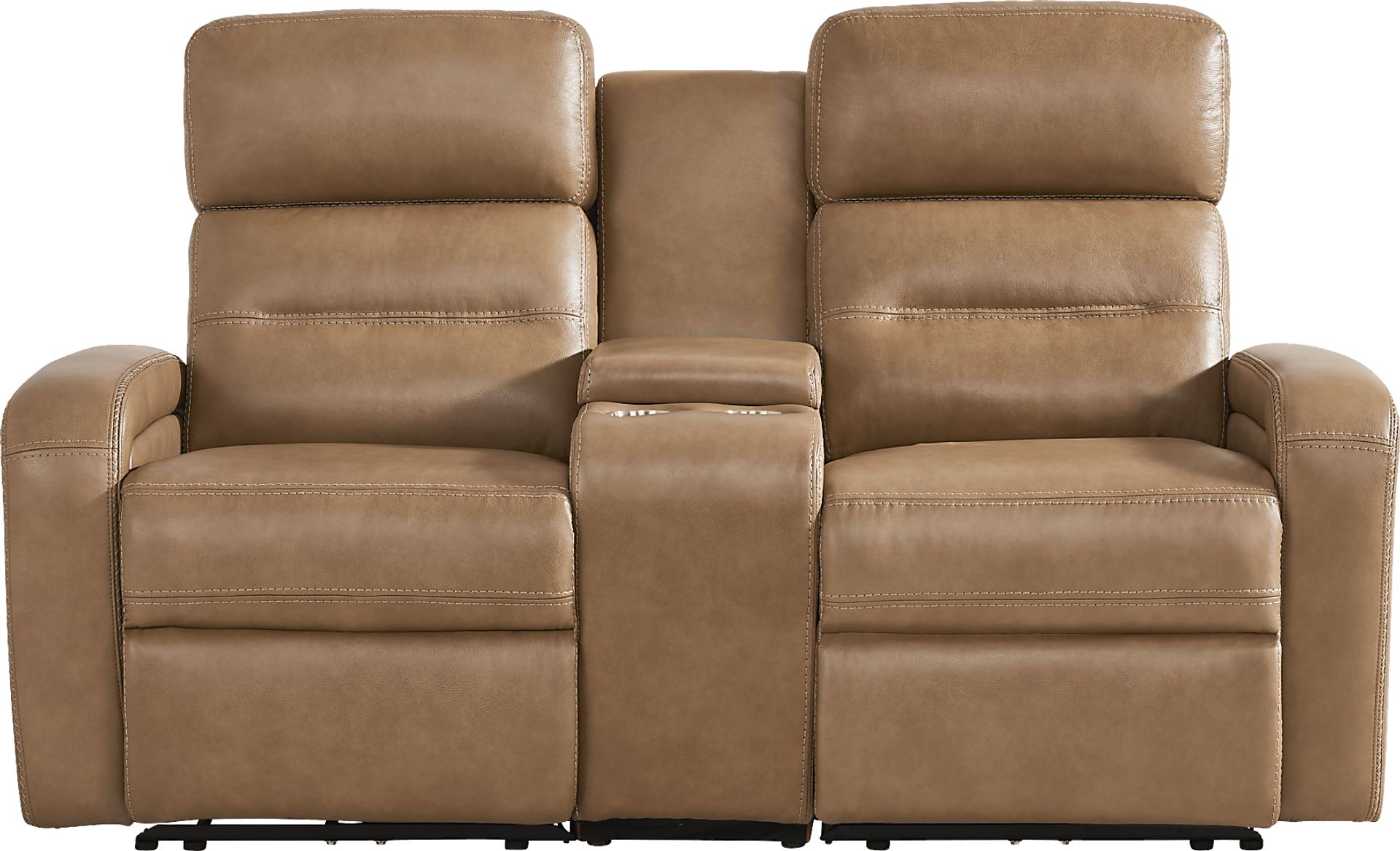 Sierra Madre Saddle Leather Dual Power Reclining Console Loveseat - Image 4