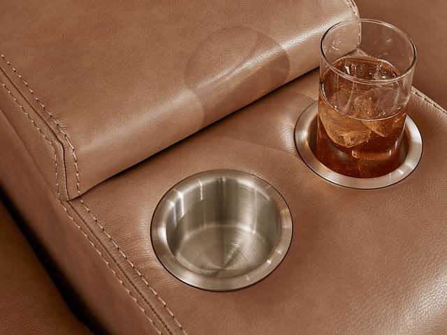 Sierra Madre Saddle Leather Dual Power Reclining Console Loveseat - Thumbnail - Image 4