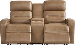 dual power reclining console loveseat