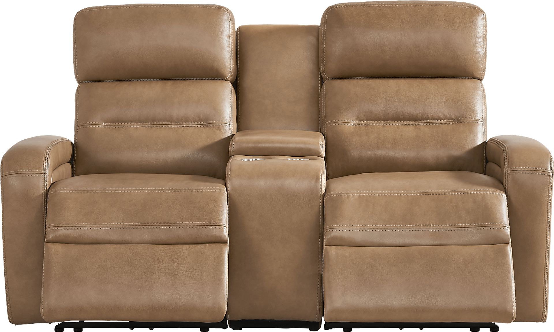 Sierra Madre Saddle Leather Dual Power Reclining Console Loveseat - Image 1