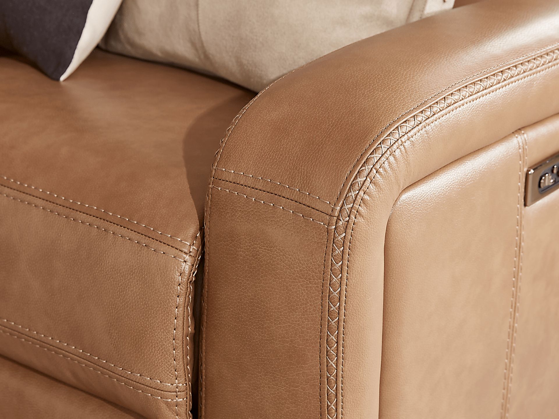 Sierra Madre Saddle Leather Dual Power Reclining Loveseat - Image 4