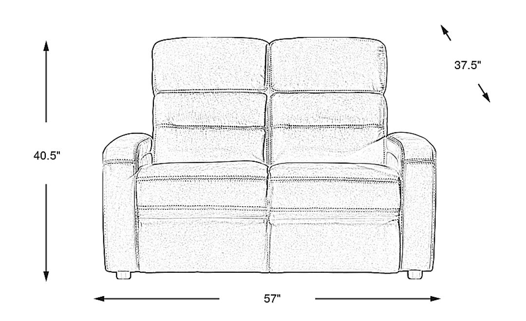 Sierra Madre Leather Stationary Loveseat