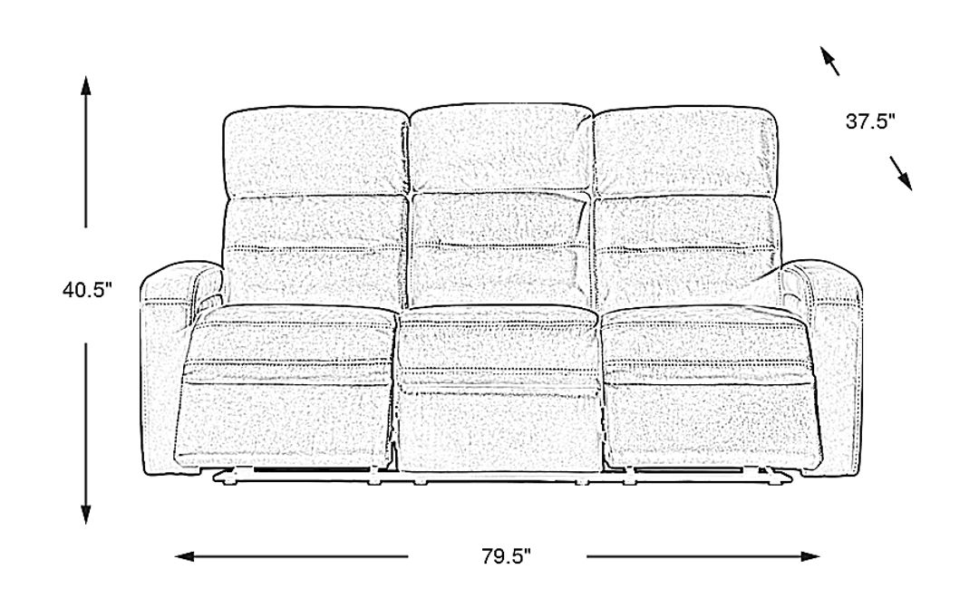 Sierra Madre Leather Non-Power Reclining Sofa